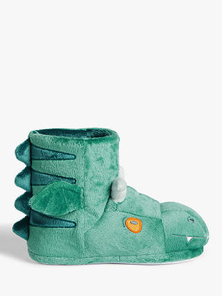 Excitable Edgar Children's 3D Boot Slippers, Dark Green