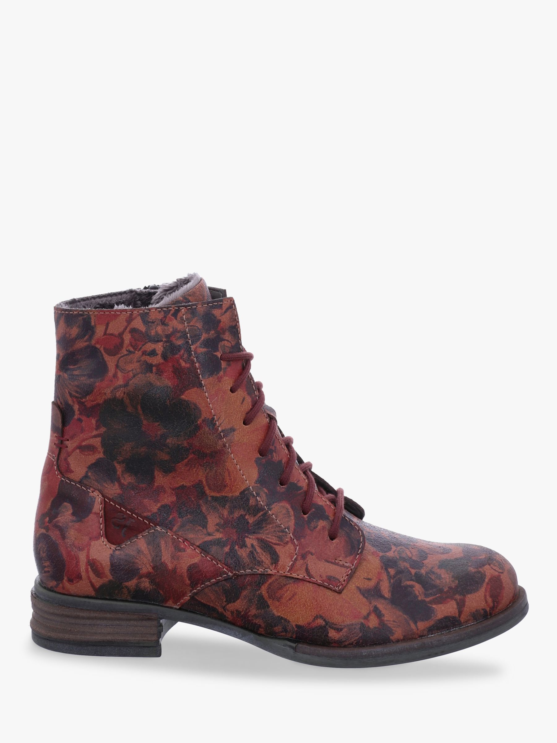 Josef Seibel Sanja 1 Leather Ankle Boots, Carmin