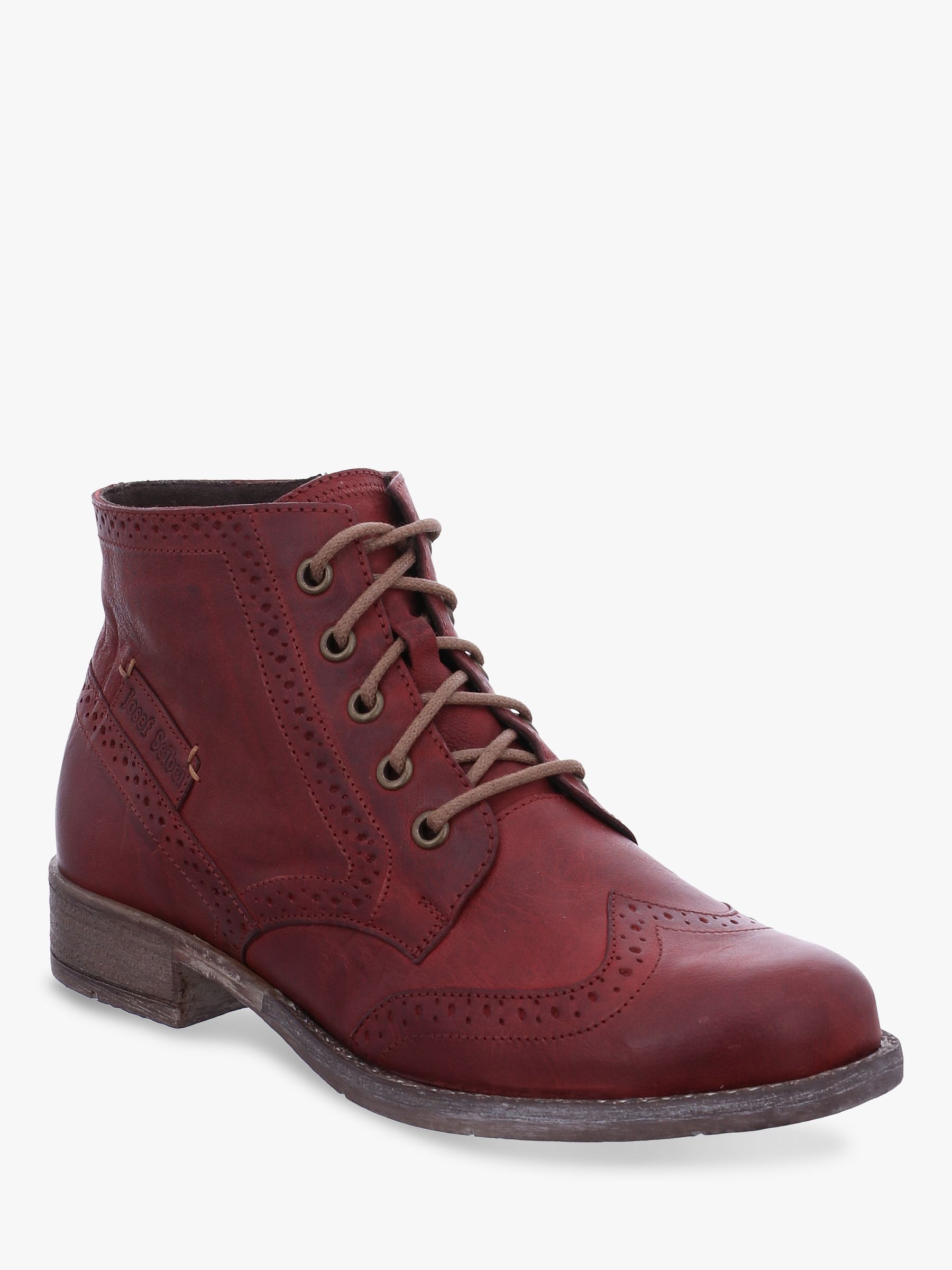 Josef Seibel Sienna 74 Leather Lace Up Ankle Boots, Bordeaux at John ...