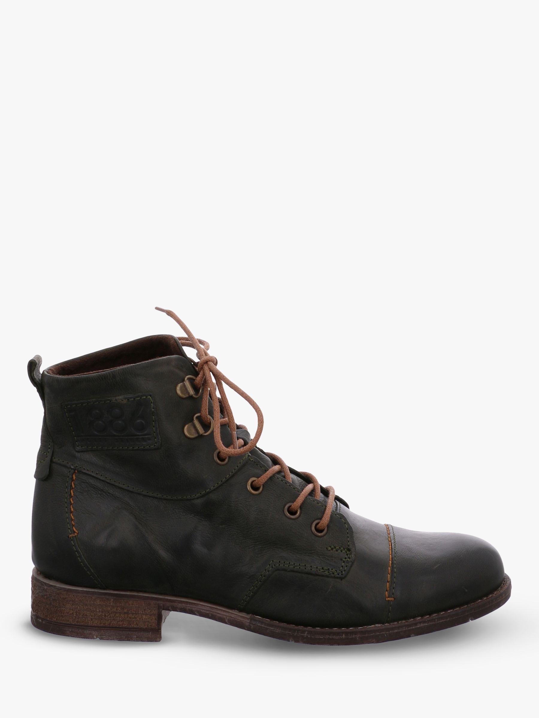 Josef Seibel Sienna 17 Leather Block Heel Lace Up Ankle Boots, Bosco