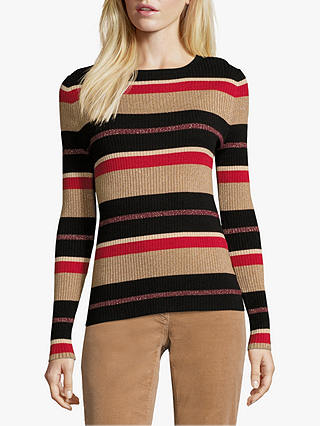 Betty Barclay Striped Jumper, Red/Camel