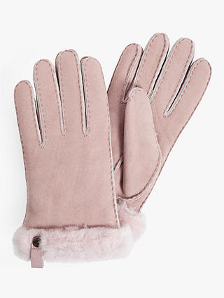 UGG Shorty Leather Trim Gloves