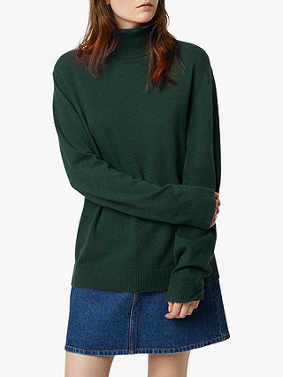 French Connection Wool Blend Roll Neck Jumper, Bayou Green