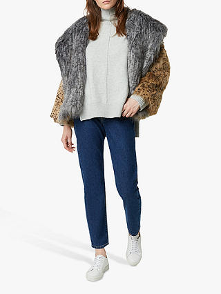 French Connection Blaire Faux Fur Hooded Coat, Multi