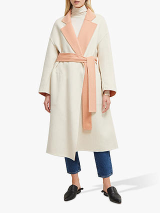 French Connection Daralice Belted Coat, Dark Vanilla Pink