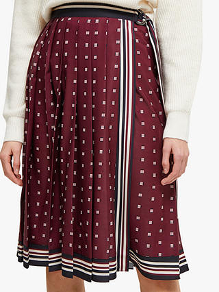 French Connection Claudina Wrap Skirt, Berry