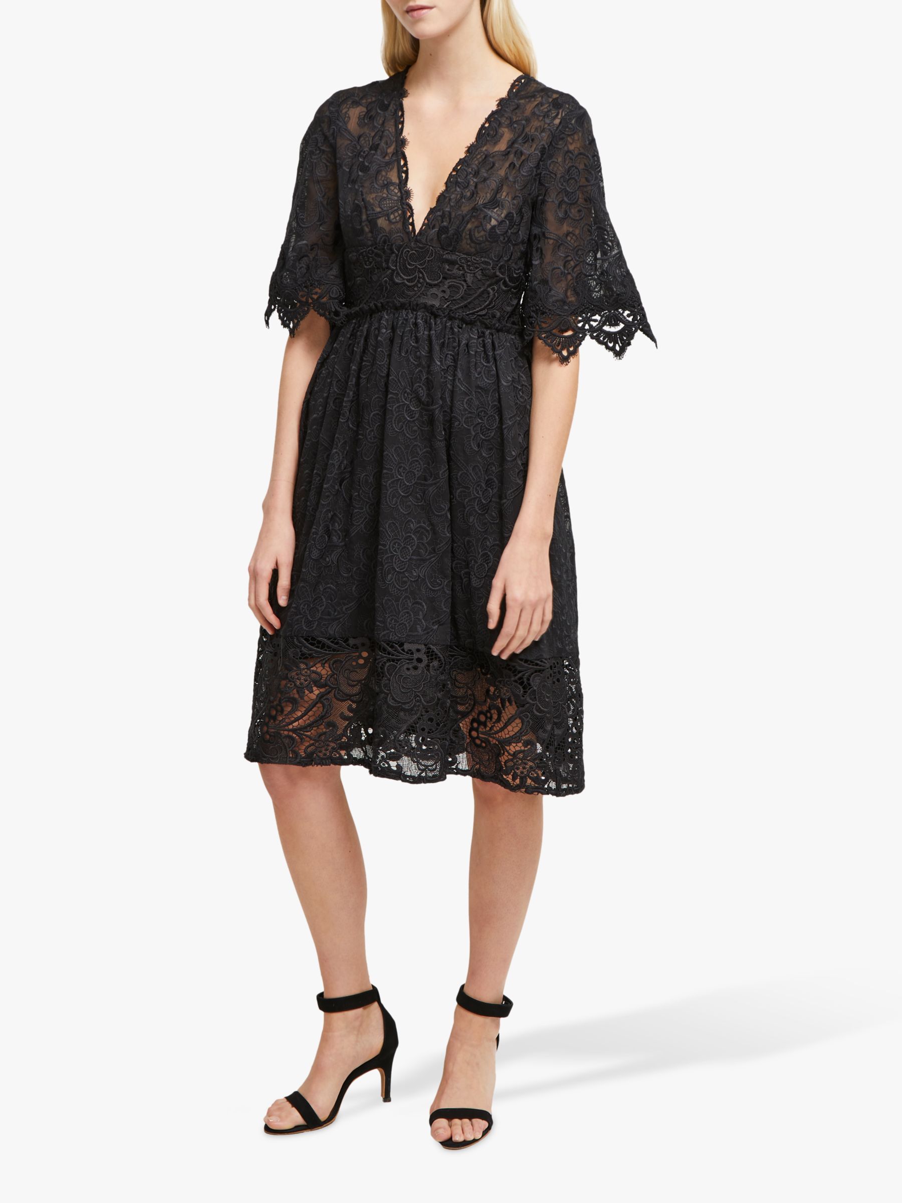 French Connection Alle Sandra Lace Dress, Black