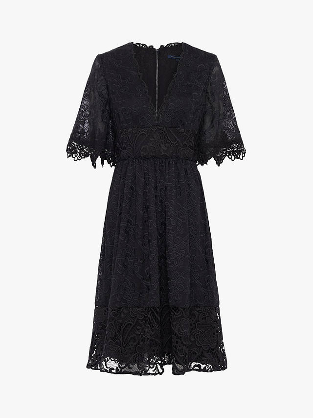 French Connection Alle Sandra Lace Dress, Black at John Lewis & Partners
