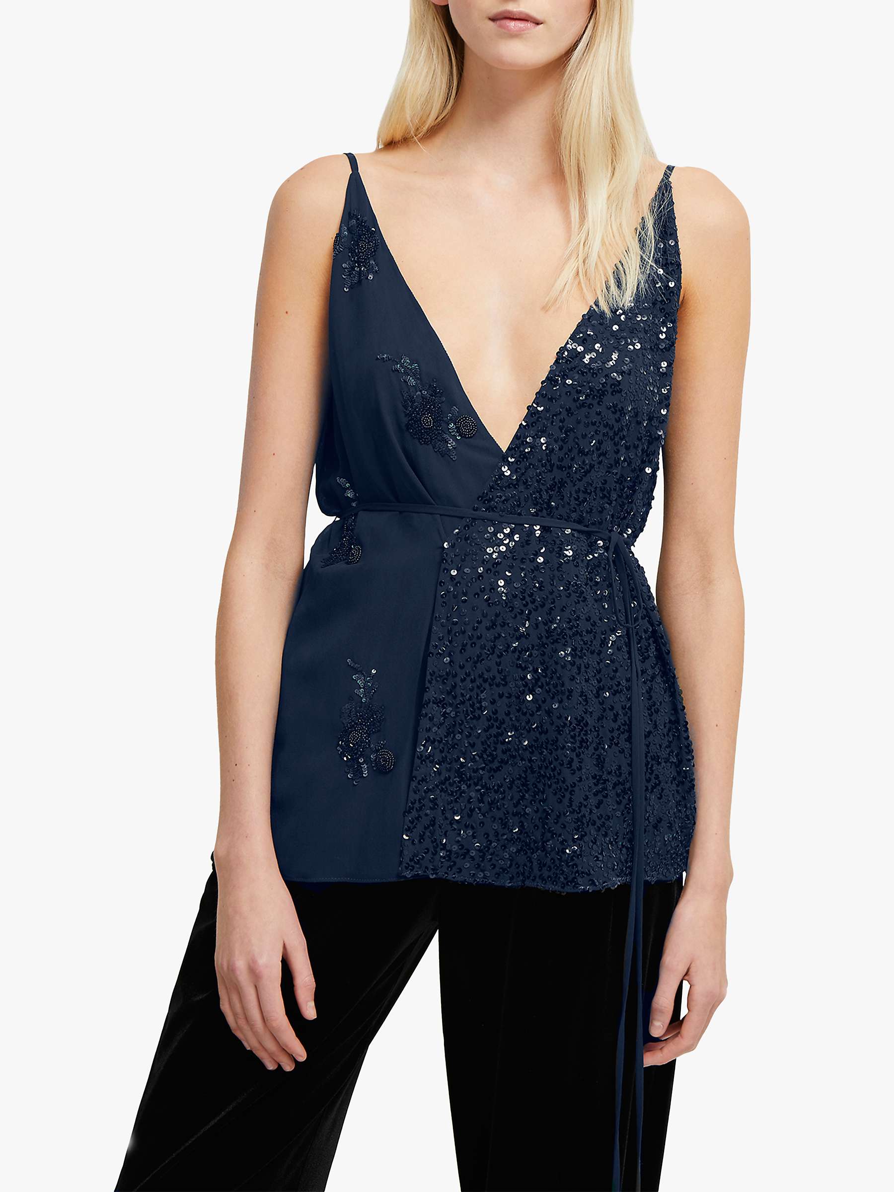Buy French Connection Aurora Embellished Wrap Top Online at johnlewis.com