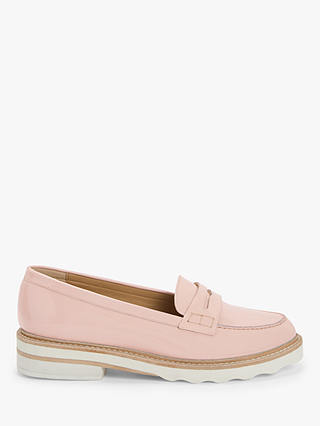 John Lewis & Partners Ginnie Leather Stitch Detail Loafers, Blush