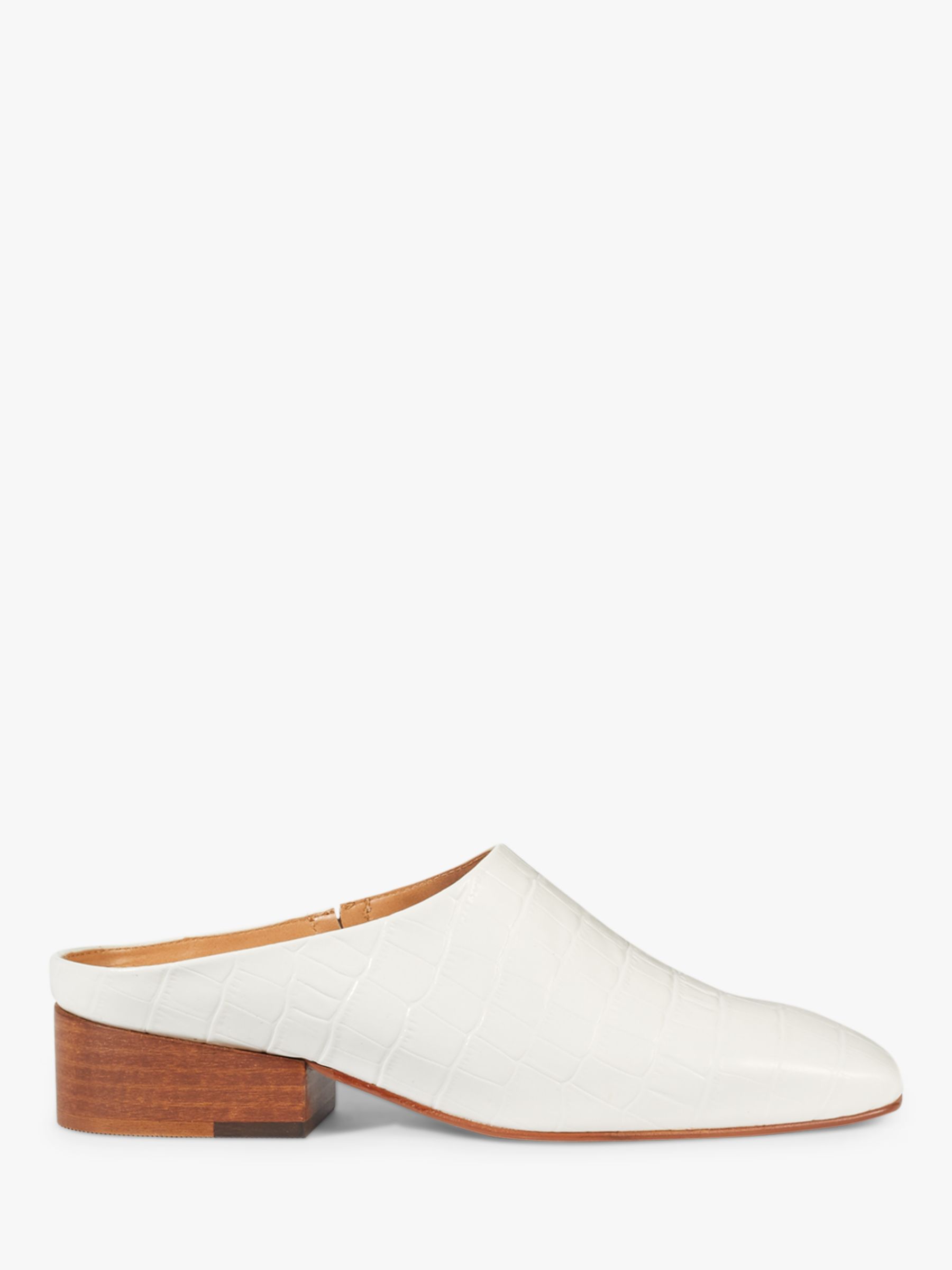 Jigsaw Hart Backless Leather Mules, White