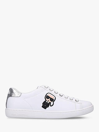 KARL LAGERFELD Kupsole Leather Lace Up Trainers, White