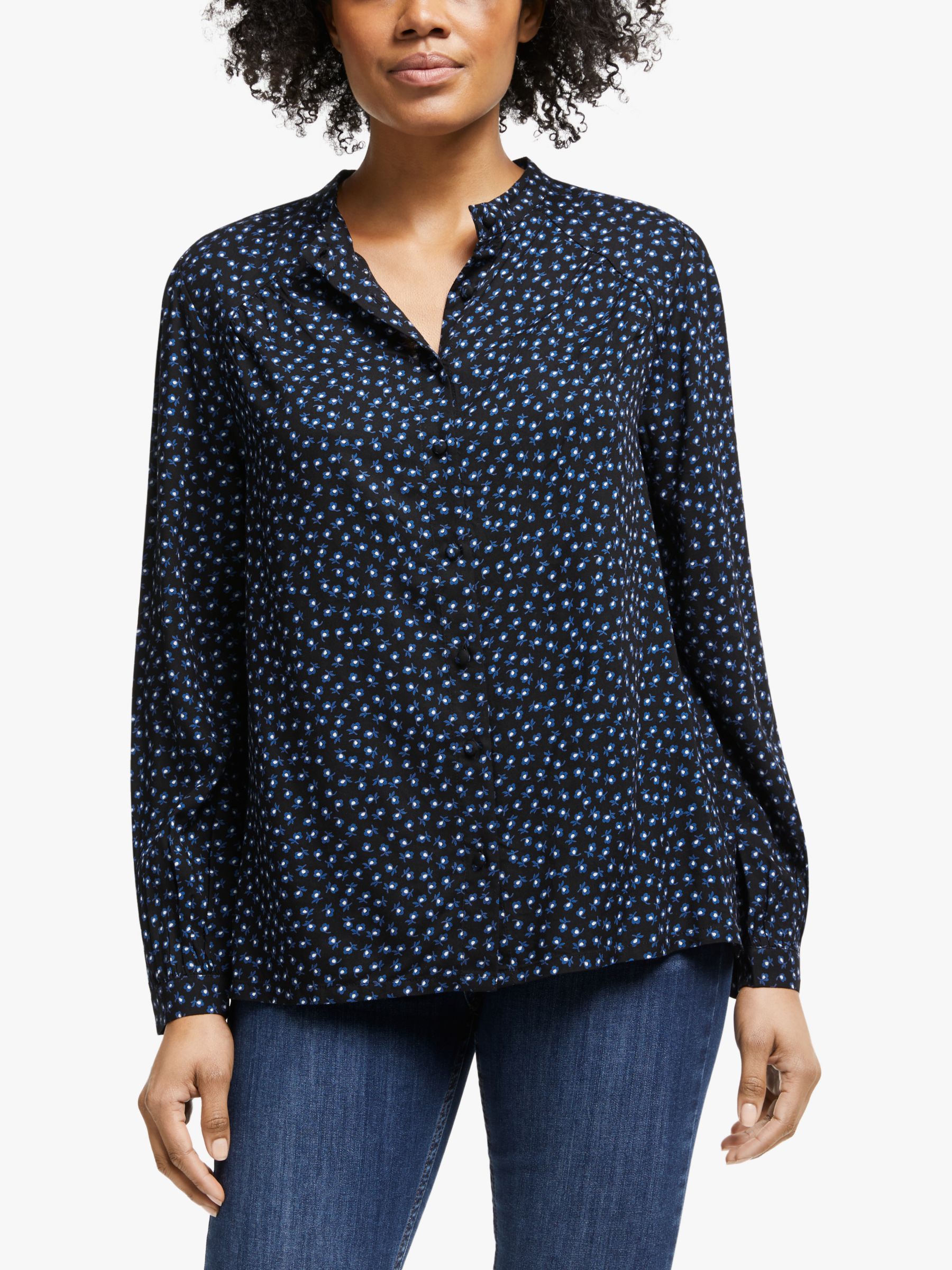 Collection WEEKEND by John Lewis Archive Floral Blouse, Black/Blue at ...