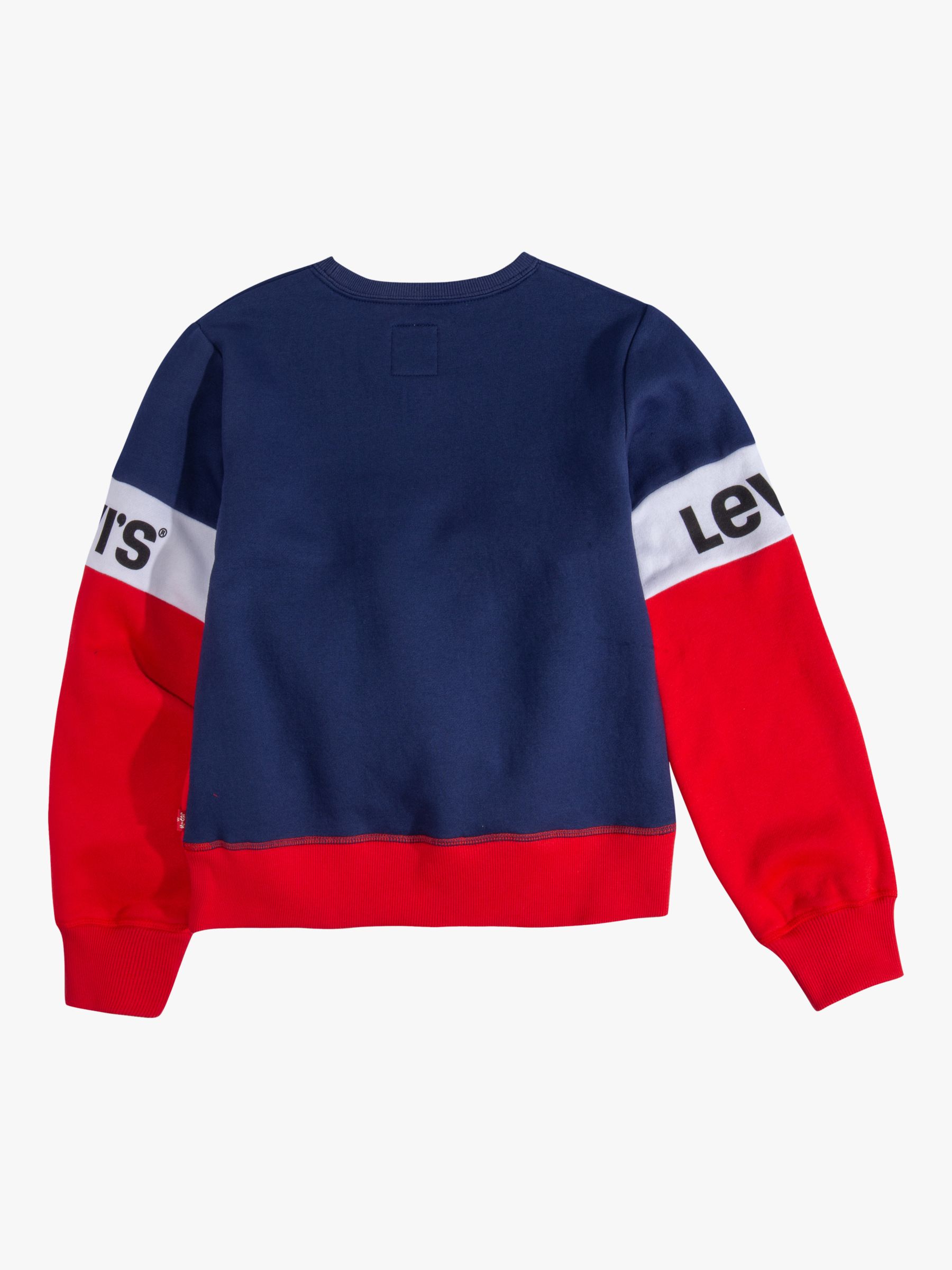 Levi's Girls' Colour Block Crew Neck Sweatshirt, Blue