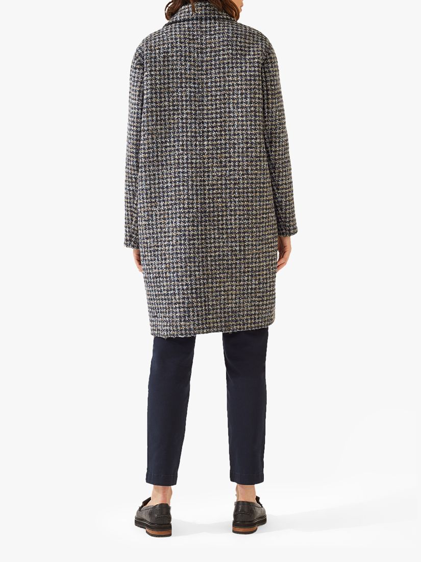 Jigsaw Utility Check Wool Coat, Navy