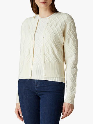 Jaeger Cropped Cable Detail Cardigan