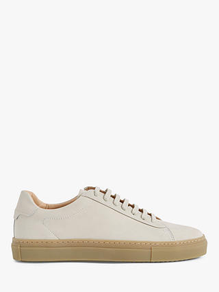 Reiss Finley Leather Trainers, Moonbeam