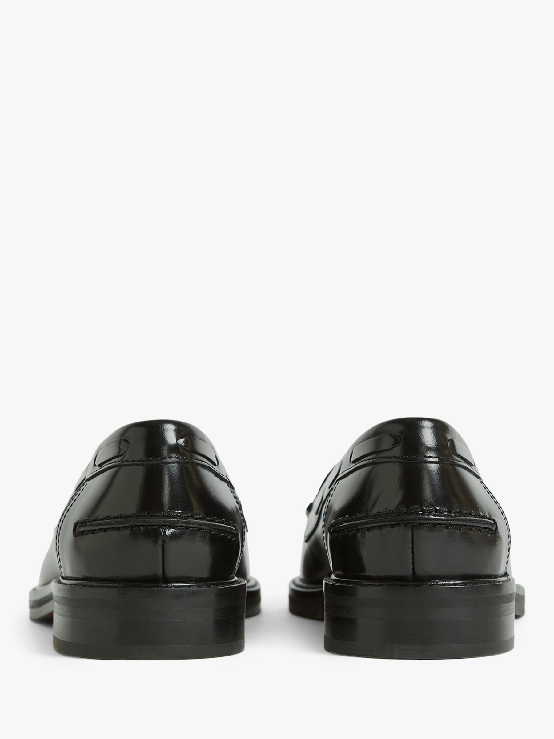 Reiss Farah Leather Tassel Loafers, Black