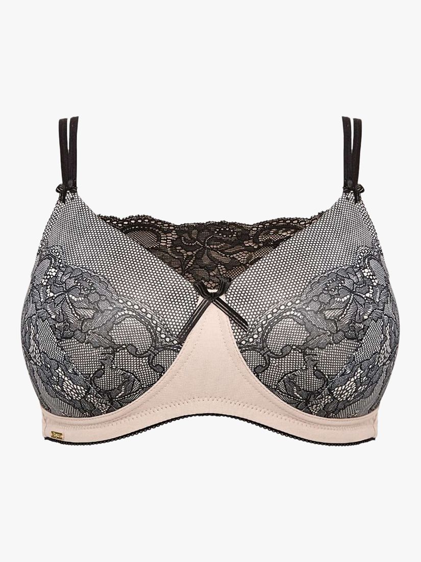 Royce Luella Non-Wired T-Shirt Bra, Black/Pink at John Lewis & Partners