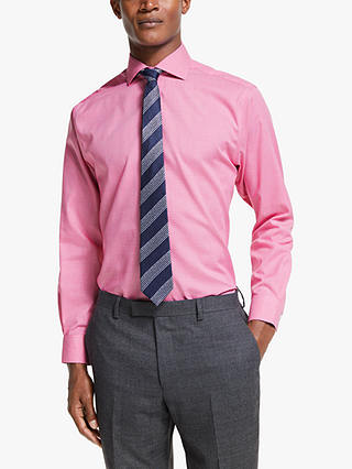 John Lewis & Partners Puppytooth Regular Fit Shirt, Pink