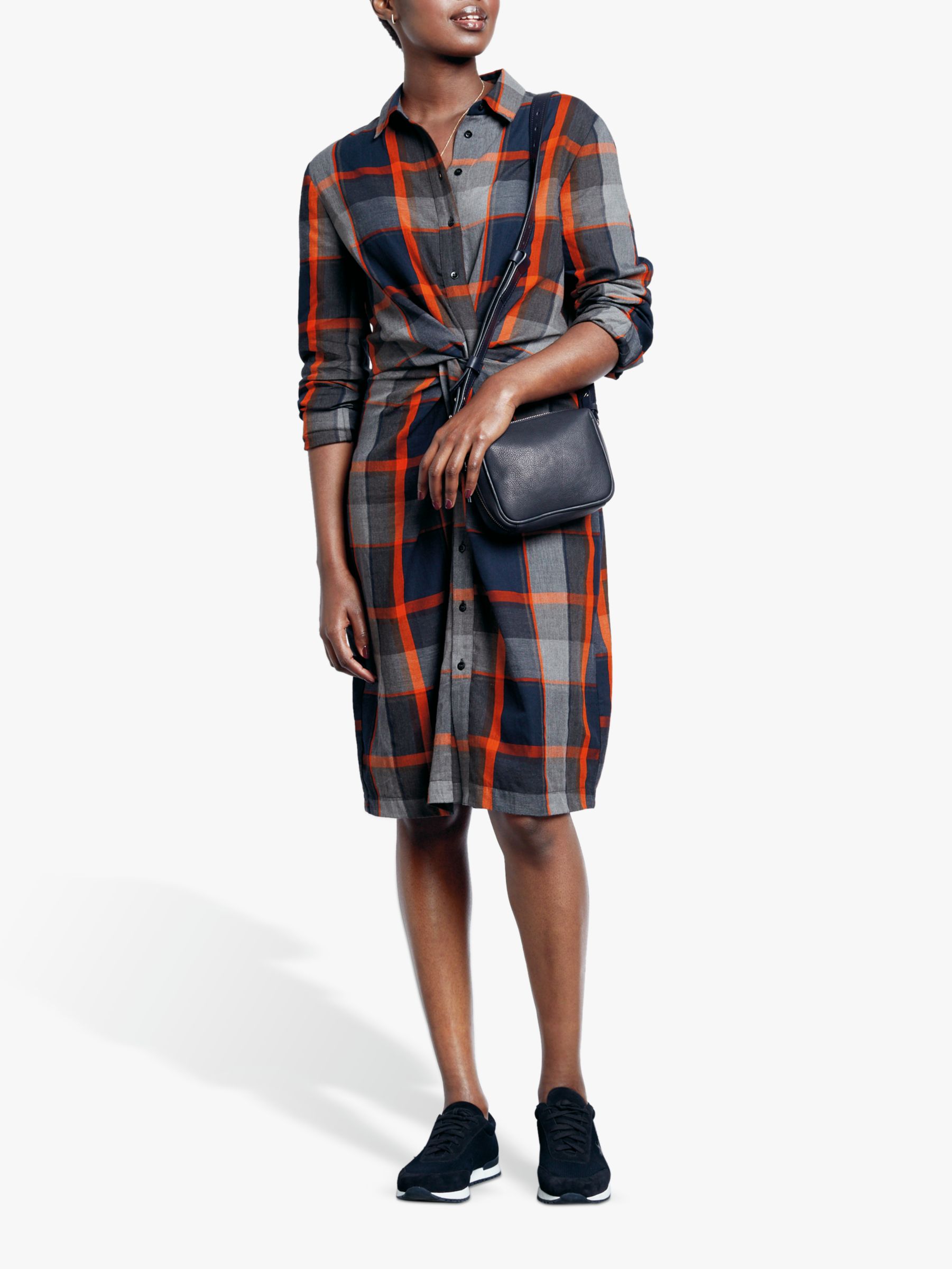 HUSH Charlie Twist Check Shirt Dress, Check