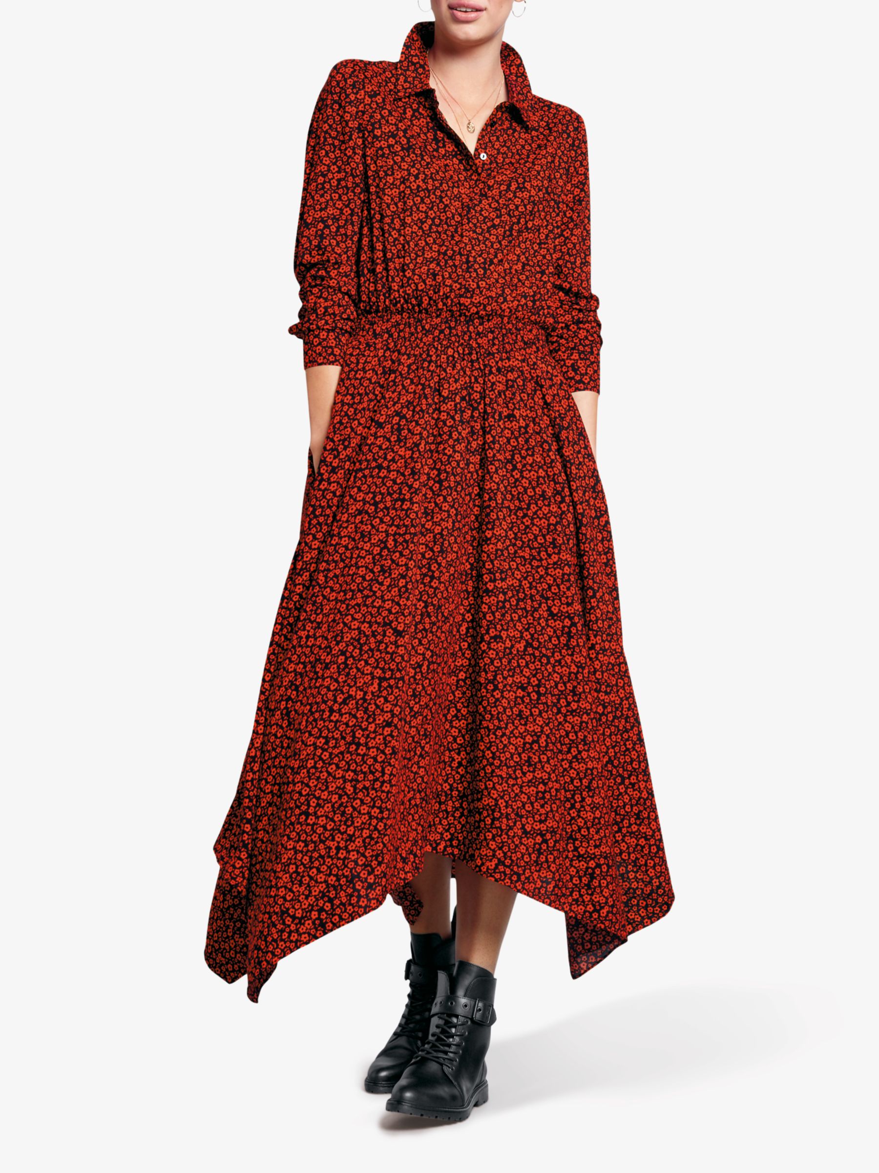 Hush Kensington Floral Dress Black Red At John Lewis Partners