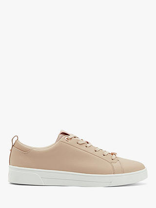 Ted Baker Tedah Leather Lace Up Trainers, Mid Pink