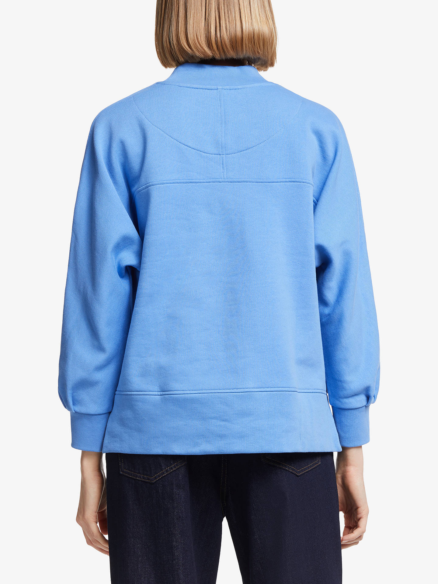 Kin Oversized Panelled Back Cotton Sweatshirt, Light Blue at John Lewis ...