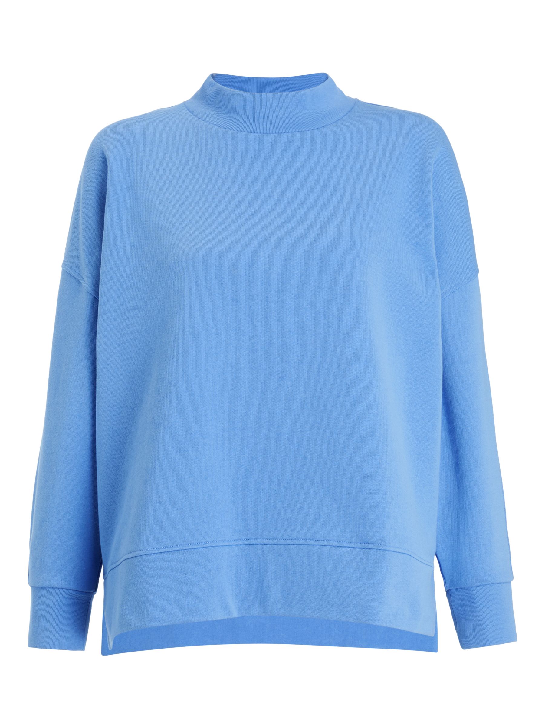 Kin Oversized Panelled Back Cotton Sweatshirt, Light Blue