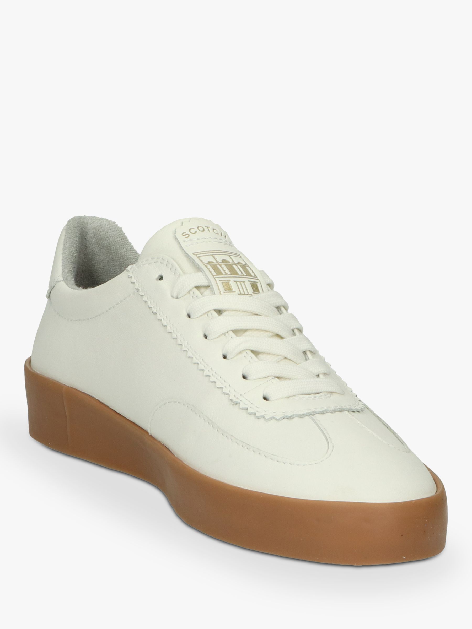 Scotch & Soda Plakka Leather Trainers, Off White