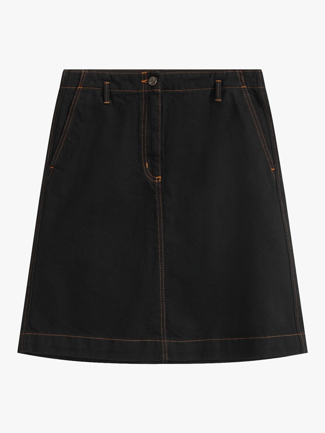 contrast stitch denim skirt