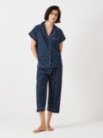 John Lewis & Partners Rosalie Star Cotton Pyjama Set, Navy