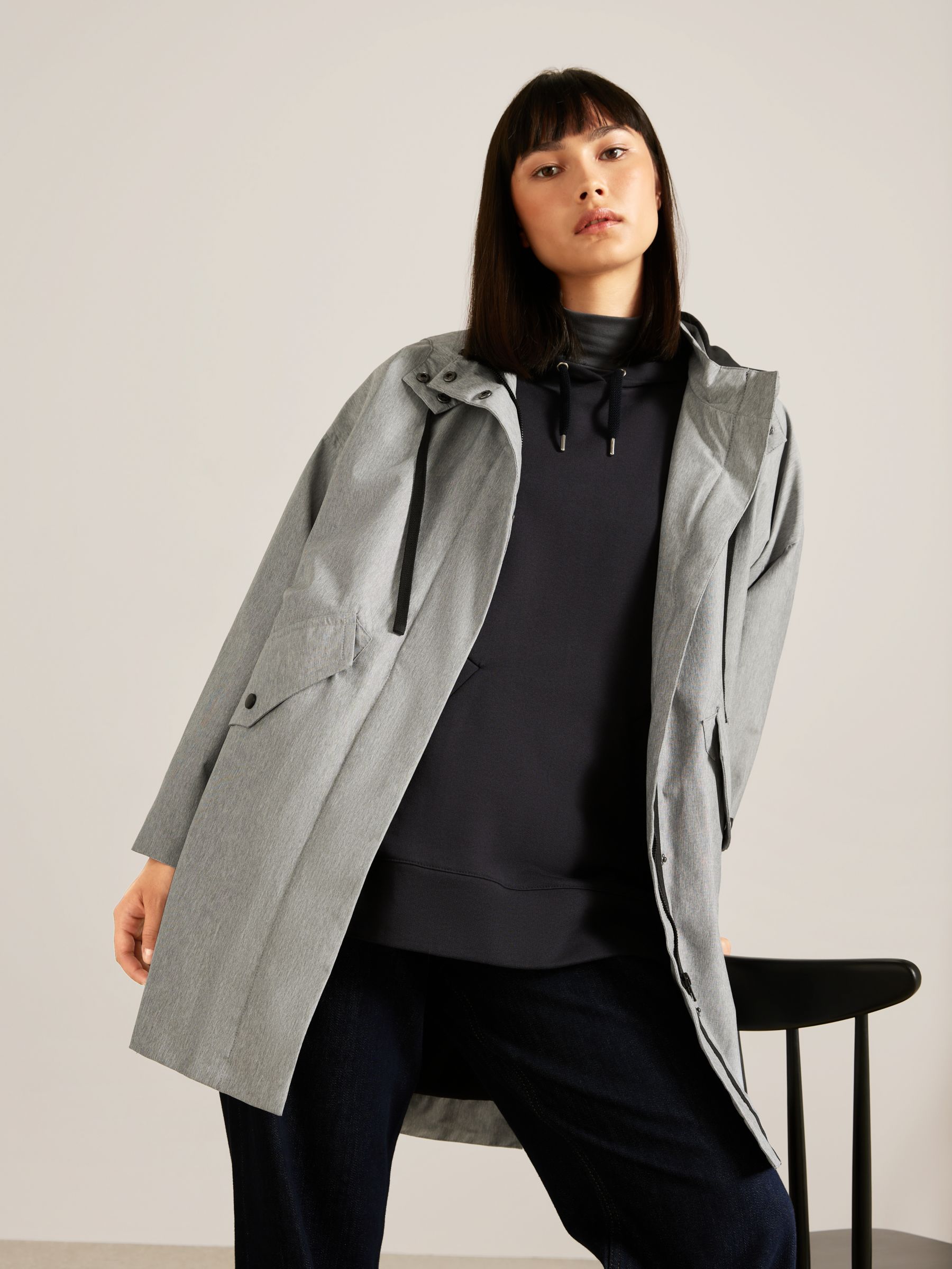 Kin Parka Coat, Grey, 14