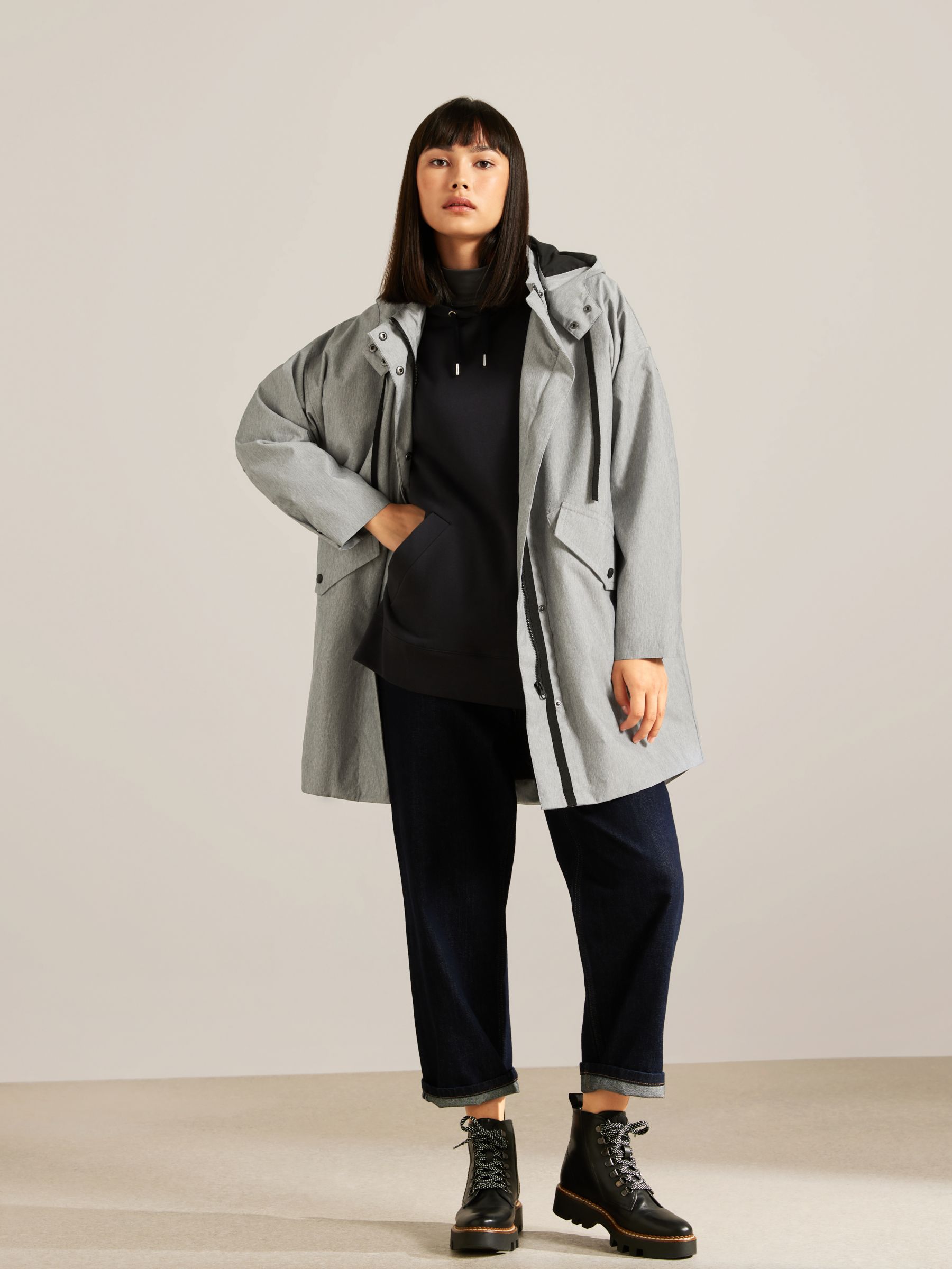 Kin Parka Coat, Grey at John Lewis & Partners