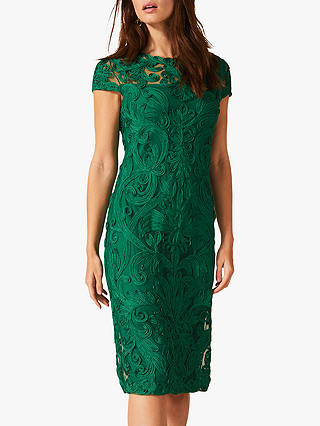 Phase Eight Chantal Tapework Dress, Cactus Green