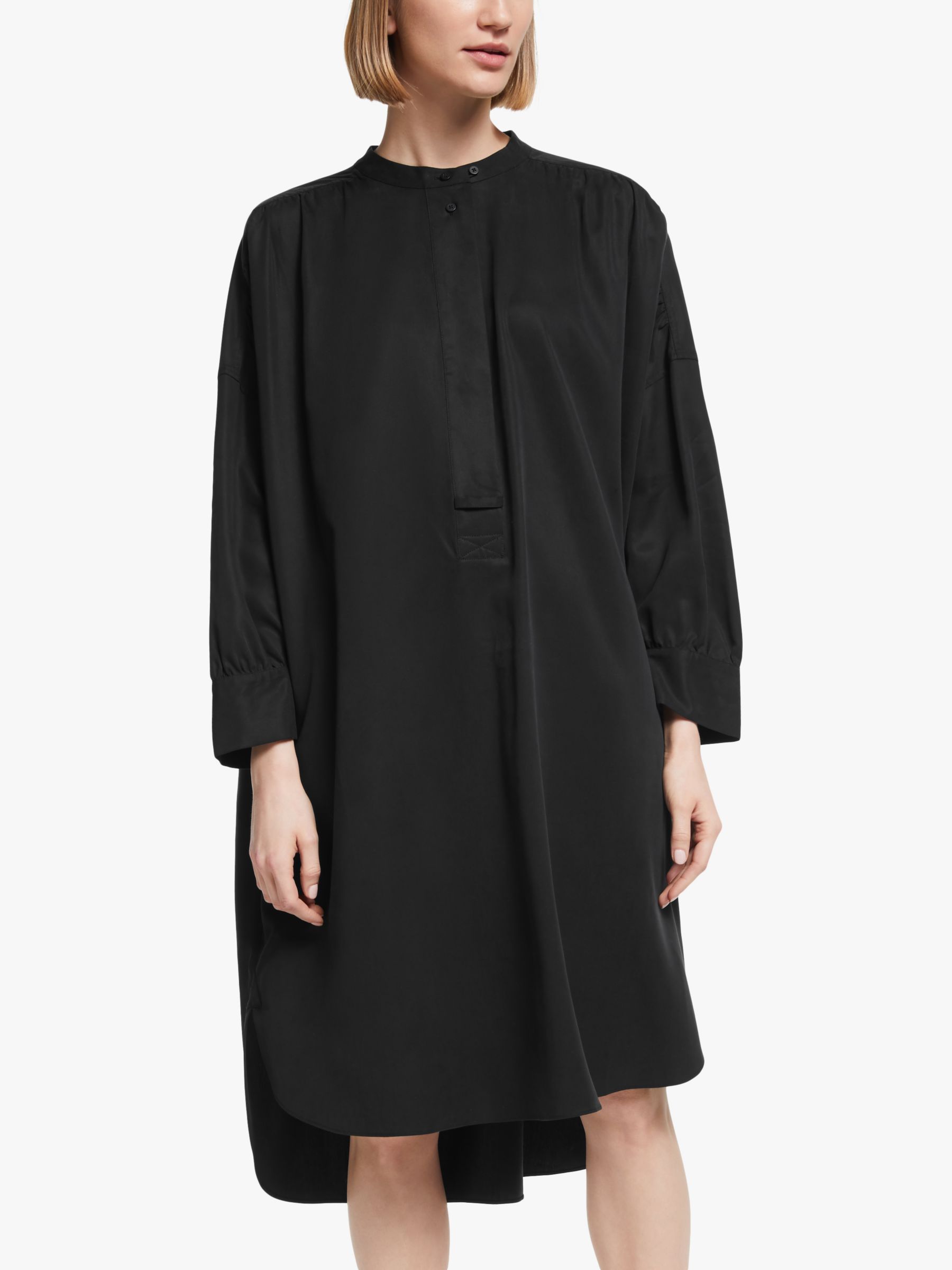Kin Tencel Oversized Utility Dress, Black at John Lewis & Partners