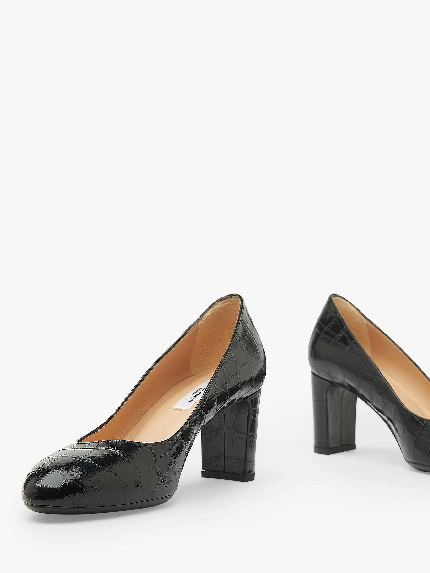 Buy L.K.Bennett Winola Croc Leather Court Shoes, Black Online at johnlewis.com