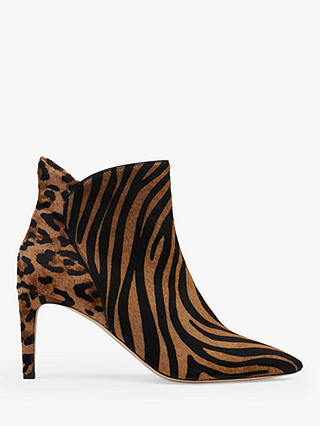 L.K.Bennett Maja Stiletto Heel Ankle Boots, Zebra Print