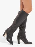 L.K.Bennett Kristen Leather Knee High Boots, Black
