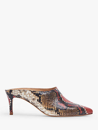 L.K.Bennett Hettie Leather Open Court Shoes, Multi/Red Natural