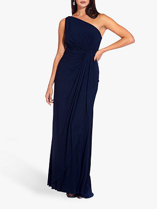 Adrianna Papell Asymmetric Jersey Dress, Midnight