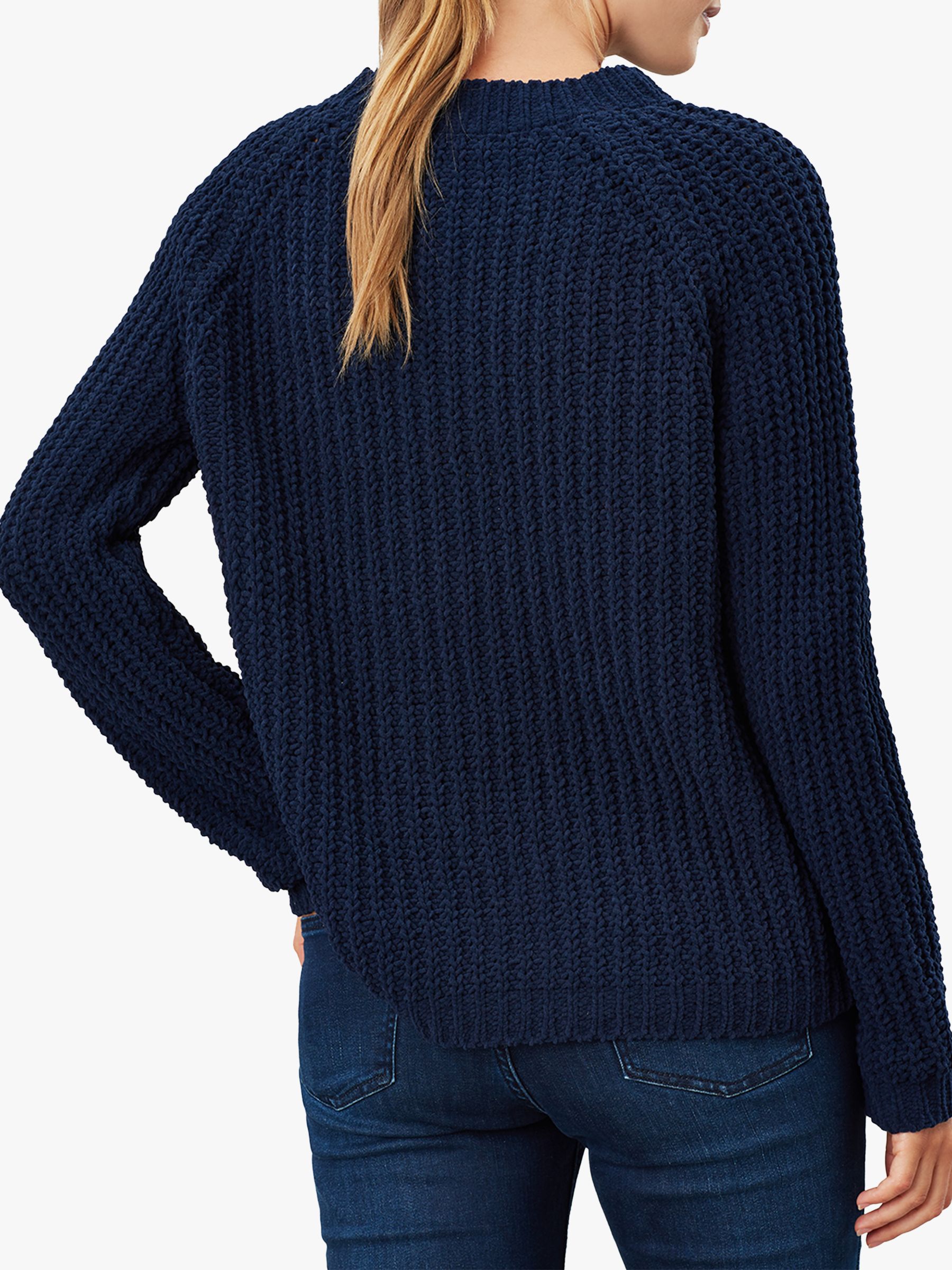 Joules Seaford Chenille Chunky Cable Knit Jumper | French Navy at John ...