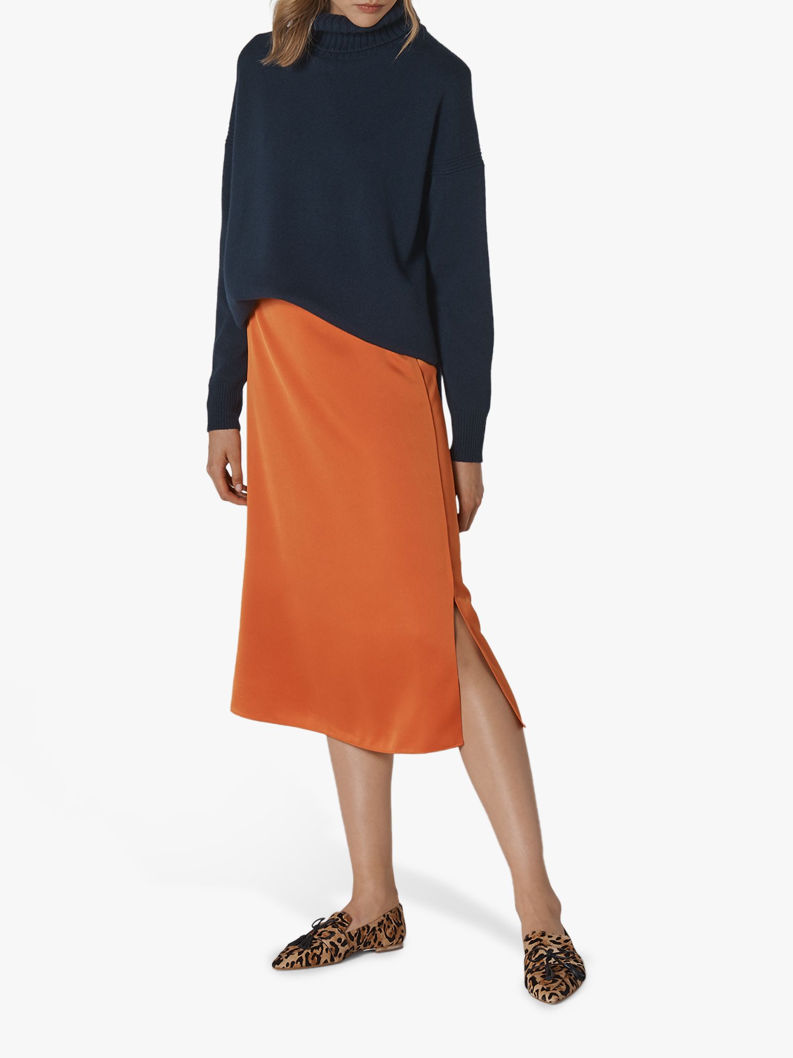 orange slip skirt