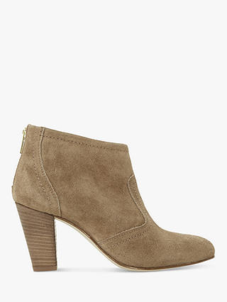 Dune Penney's Suede Western Stacked Heeled Boots, Taupe