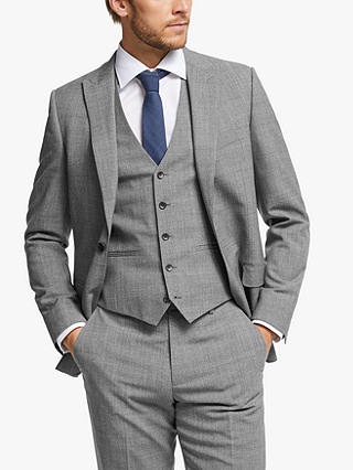 John Lewis & Partners Wool Twist Slim Fit Suit Jacket, Light Grey