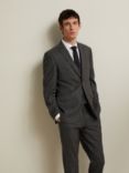 John Lewis & Partners Birdseye Semi Plain Wool Regular Fit Suit Jacket, Charcoal