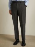 John Lewis & Partners Birdseye Semi Plain Wool Regular Fit Suit Trousers, Charcoal
