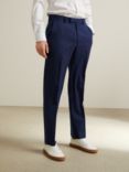 John Lewis & Partners Birdseye Semi Plain Wool Regular Fit Suit Trousers, Royal Blue