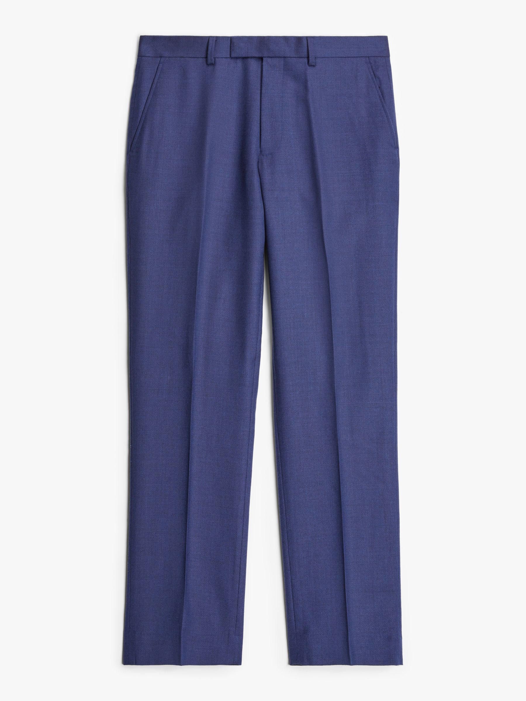John Lewis & Partners Birdseye Semi Plain Wool Suit Trousers, Royal ...