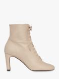 Whistles Dahlia Leather Lace Up Ankle Boots, Stone